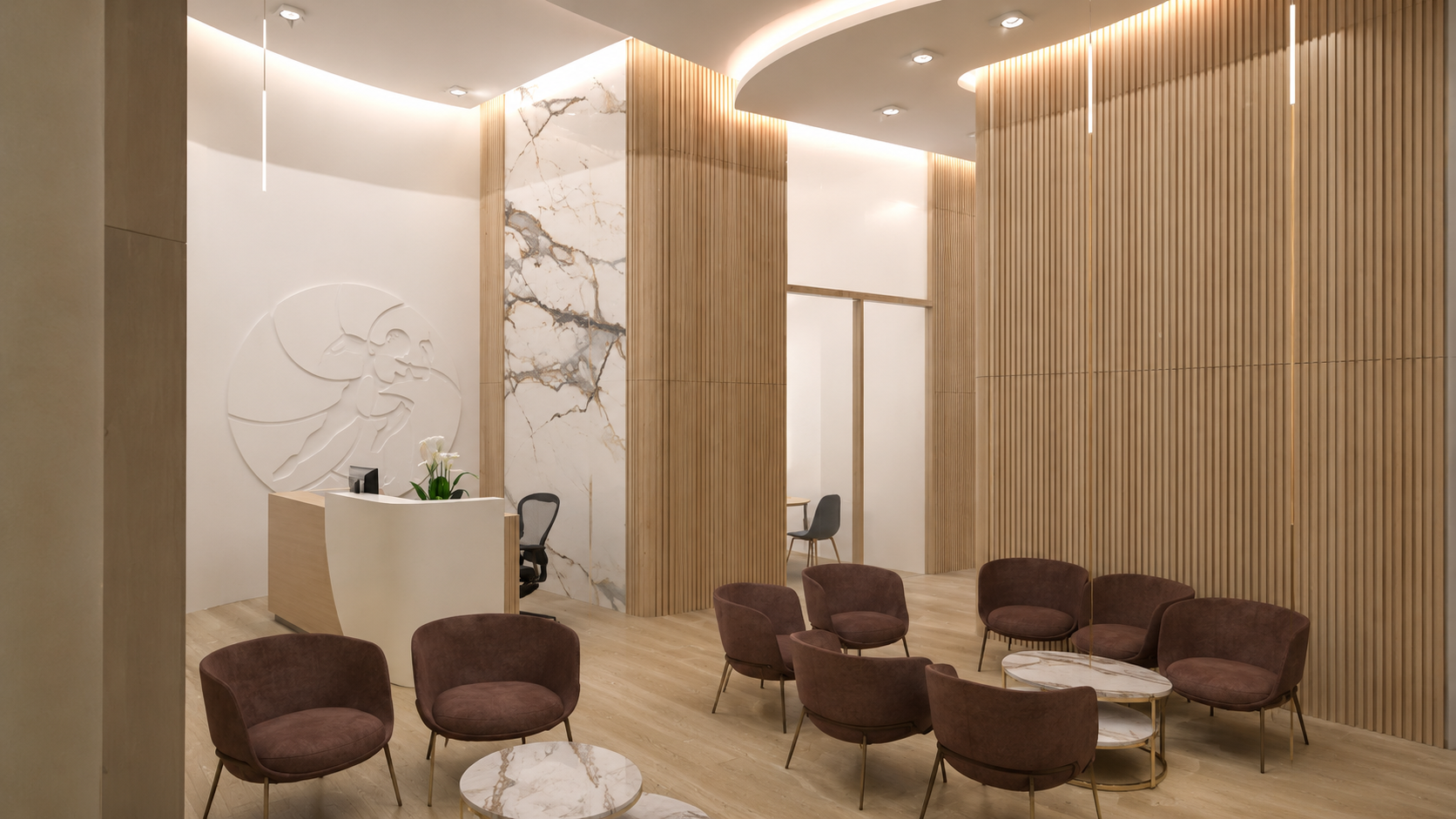 Recepción y sala de espera principal de Integra Sport